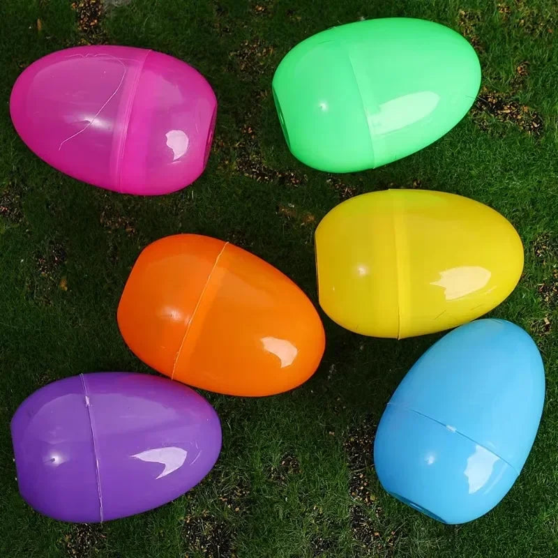 50/10PCS Easter Fillable Eggs Colorful Plastic Eggshell Creative Easter Gift Box Children's Toys Wedding Birthday Party Decor