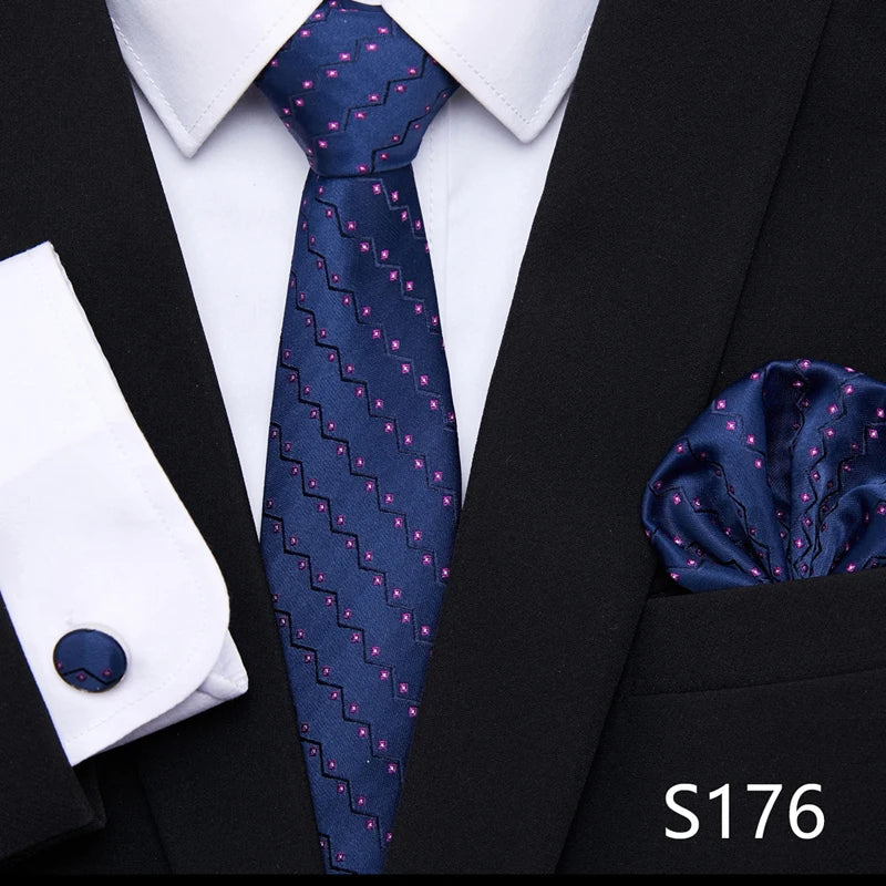 Tie Pocket Squares Cufflink Necktie Set