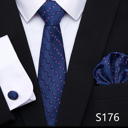 Tie Pocket Squares Cufflink Necktie Set