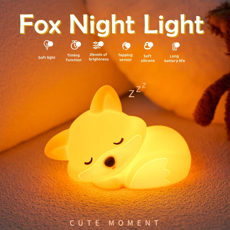Silicone Night Light – Soft Dimmable LED Squishy Animal Bedside Lamp for Nursery & Gift Giving