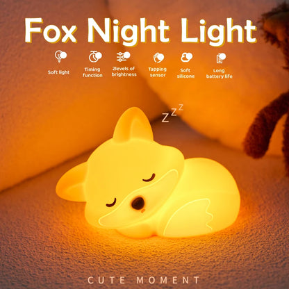 Silicone Night Light – Soft Dimmable LED Squishy Animal Bedside Lamp for Nursery & Gift Giving