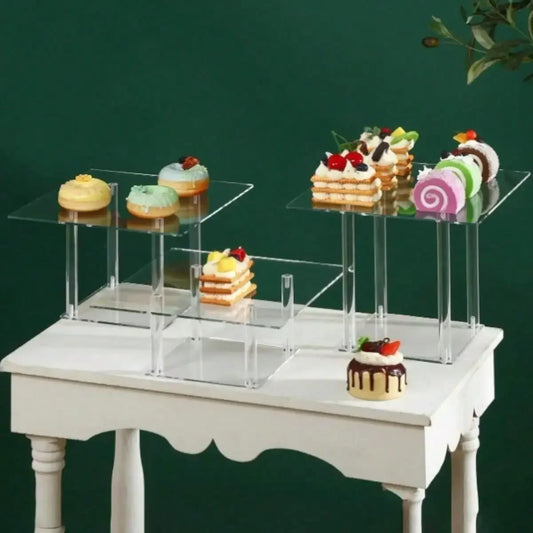 3/1Pcs Acrylic Clear Cupcake Stand Dessert Display Riser Donut Cupcake Stand Holder Display Risers for Figures Dessert Shelves