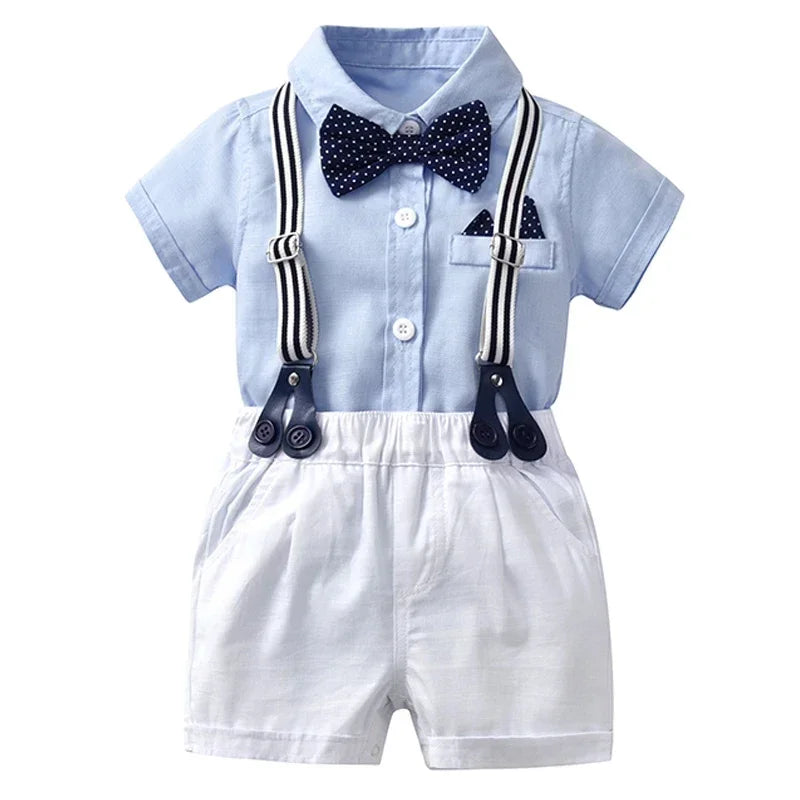 Kids Boys Formal Party Outfits Clothes Set Wedding Birthday Toddler Boy Gentleman Handsome Children Elegant Suit 1 2 3 4 5 Years