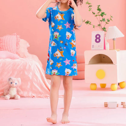 1/2 Piece Summer Children's Dress Girl Sweet And Lovely Casual Fashion Dress Comfortable And Versatile Knee-length Home Dress