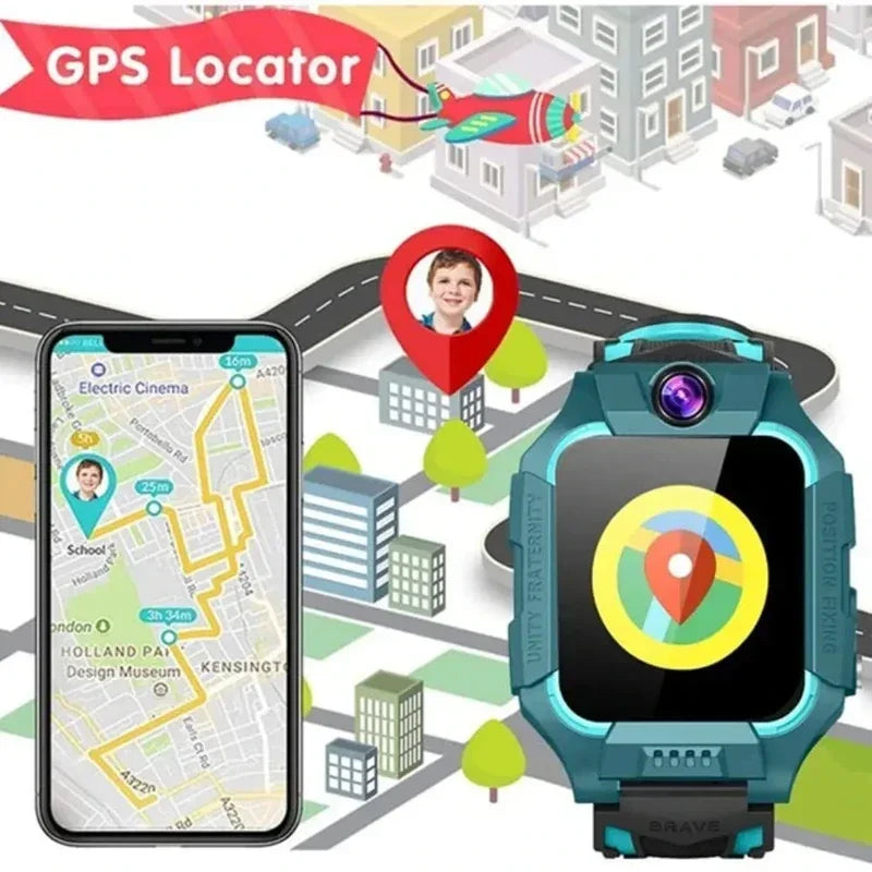 Lenovo Kids Smart Watch 4G SOS GPS Location Sim Card Call Smart Watch Camera Waterproof Watch Gift For Ios Android Children Gift