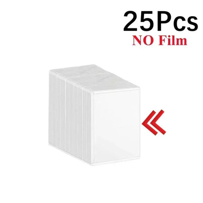 50/1Pcs Transparent Card Sleeve with Protective Film Clear Card Holder Idol Photo Game Baseball Card Holders Cover 35PT 3"x4"