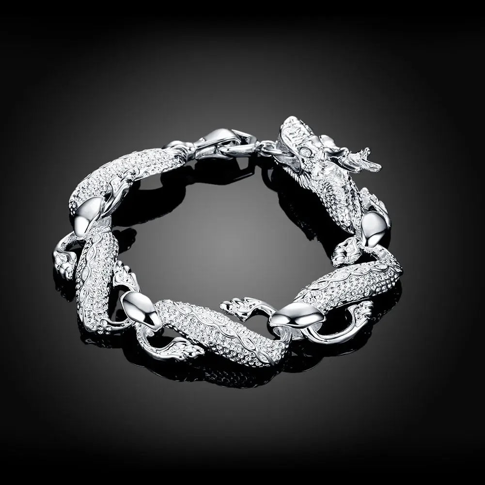 Fine 925 Sterling Silver Solid Chain Bracelet For Women Men Charm Party Gift Wedding party Fashion Jewelry