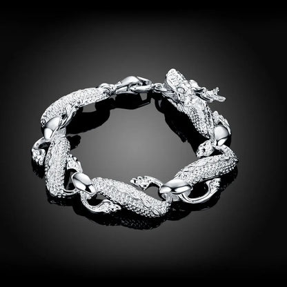 Fine 925 Sterling Silver Solid Chain Bracelet For Women Men Charm Party Gift Wedding party Fashion Jewelry