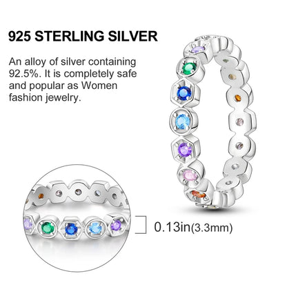 925 Sterling Silver Ring – Colorful Cubic Zirconia Women’s Wedding & Engagement Jewelry
