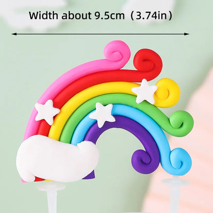 9‑Piece Unicorn Rainbow Cake Topper Set – Unicorn, Clouds, Stars & Happy Birthday Decorations for Girls’ First Birthday Party