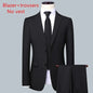Men's (suit + Vest + Trousers) Solid Color Business Suit 3/2 Business Suit