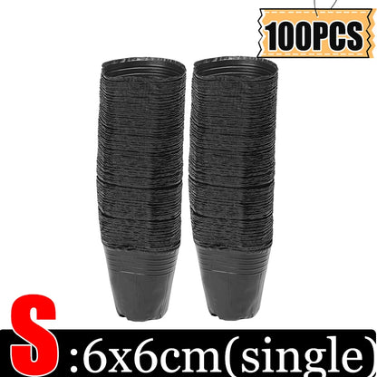 S/M/L/XL Black Seedling Nursery Pots Seed Starting Grow Bag Flower Plant Breathable Container Garden Vegetable Box Cuttings Tool