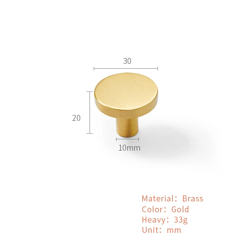 Solid Brass Handles Modern  Kitchen Cabinet Knob Cupboard Door Pulls Drawer Knobs Gold Furniture Handle Hardware