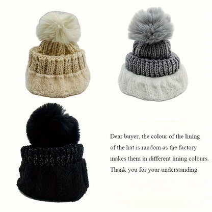 2PCS winter warm knit hat and Scarf Set