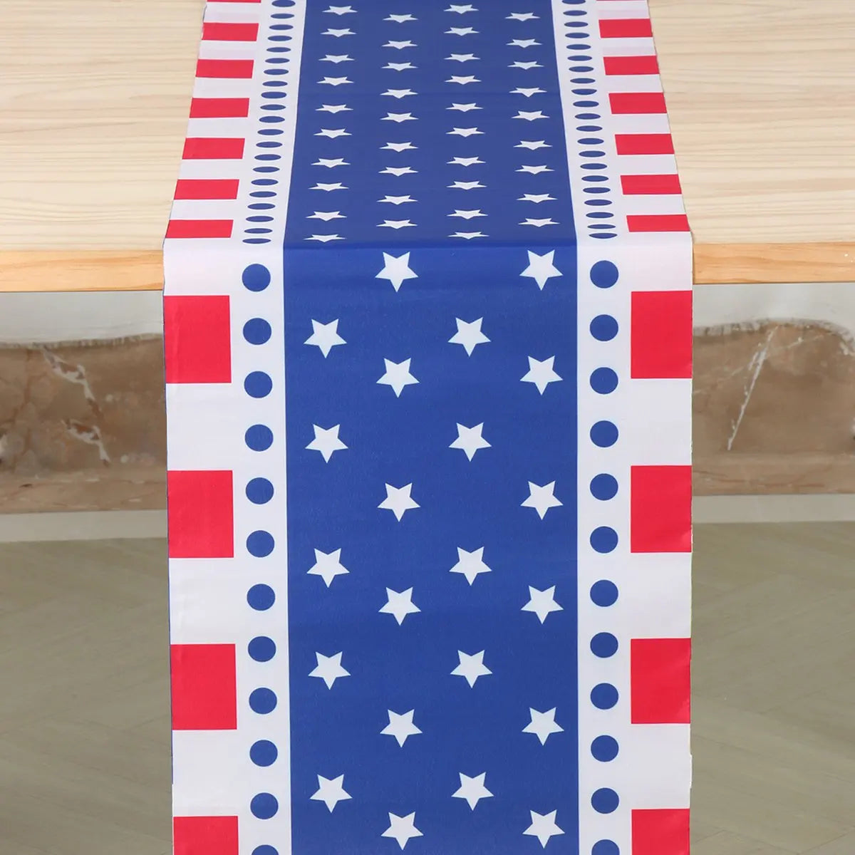 Patriotic Independence Day Linen Table Runner American Flag Heart Star Dwarf 4th of July Table Runner Kitchen Dining Party Decor