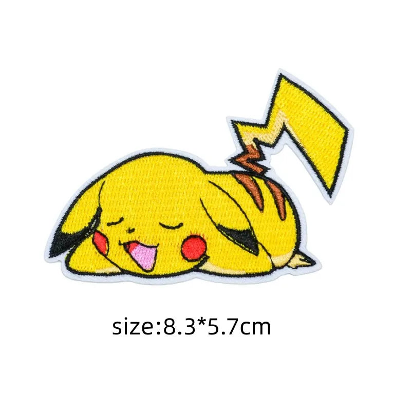 30‑Style Pokemon Embroidery Cloth Patches – Pikachu & Cartoon Iron‑On/Sew‑On Appliques for DIY Clothing