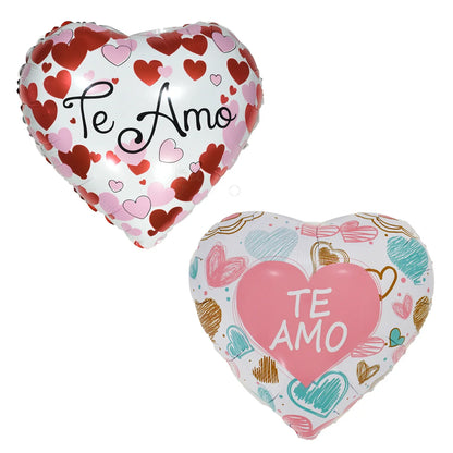 10‑Pack 18" “Te Amo” Heart Foil Balloons – Valentine’s Day & Wedding Helium Decorations