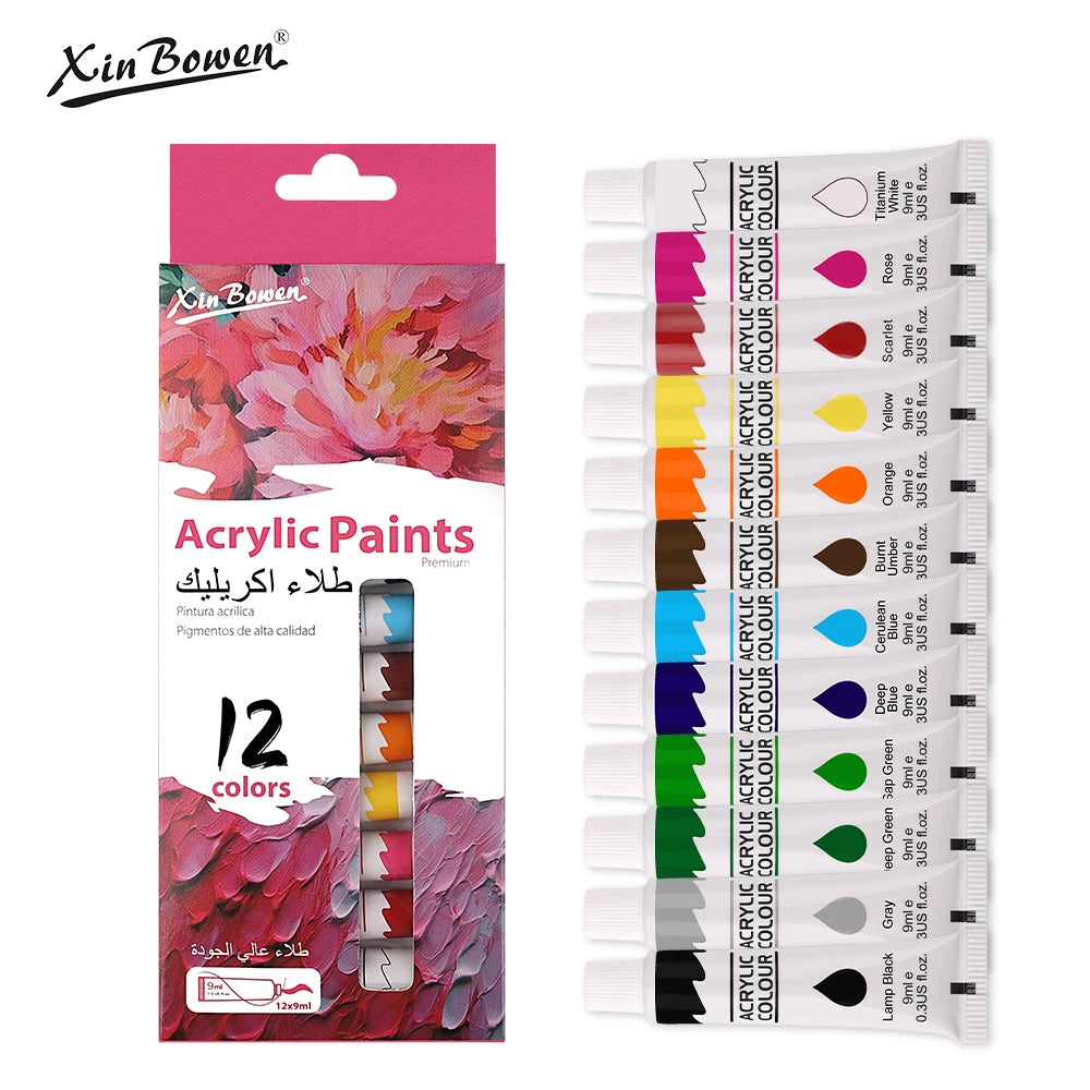 Acrylic Pigment  Paint Set 9mL 12 Colors