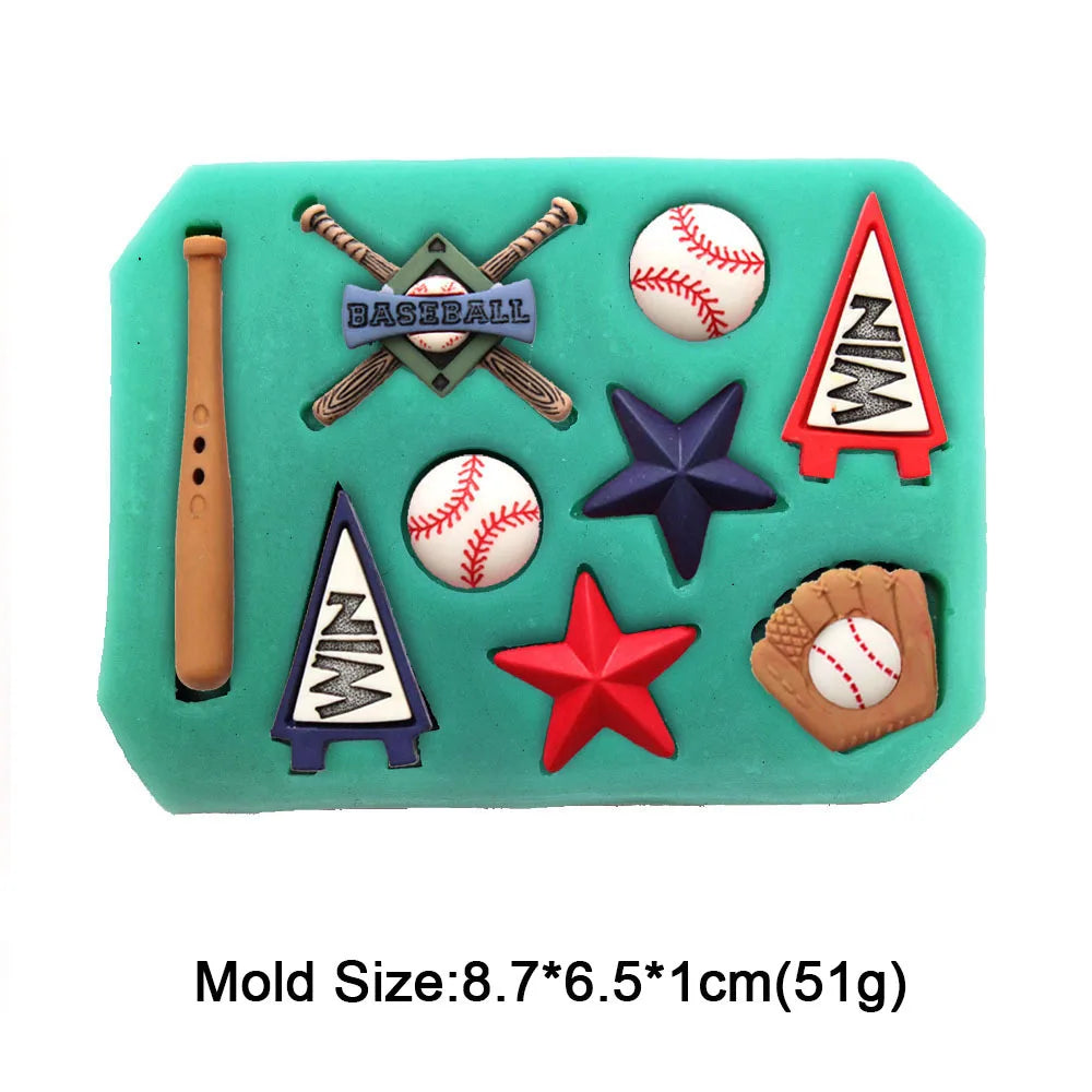Sports Ball Silicone Mold – Baseball, Football & Basketball Cake Decorating Tool
