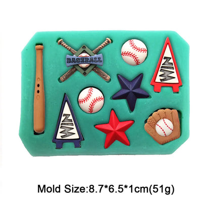 Sports Ball Silicone Mold – Baseball, Football & Basketball Cake Decorating Tool
