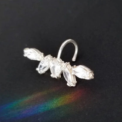 Stonefans Crystal Dangle Lip Ring Clip Fake Piercing Jewerly Hip Hop Geometric Lip Cuff Jewelry Non Pierced Accessories Women