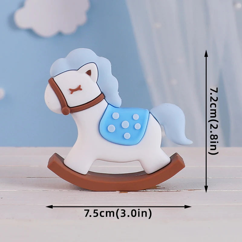 New Hot Air Balloon Cake Decoration Pink Blue Bear Cake Topper for Boy Girl Baby Shower Kids Happy Birthday Party Supplies Gifts