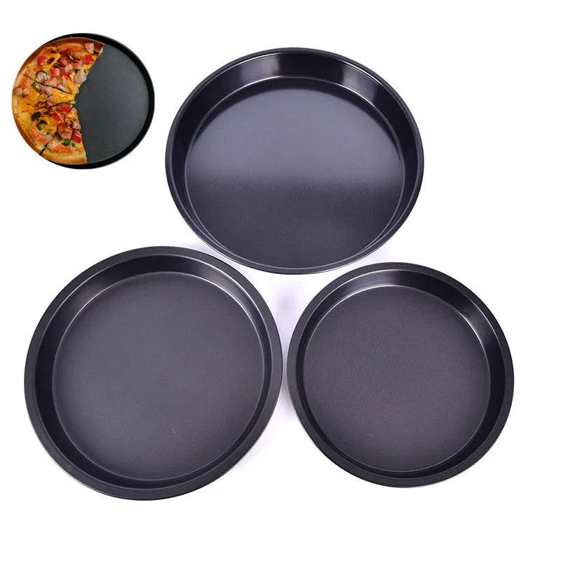 Round Carbon‑Steel Deep‑Dish Pizza Pan – Non‑Stick Baking Tray (6–9 Inch)