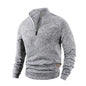 Spring Autumn Fashion High Neck Half Zipper Long Sleeve Sweatshirts Men's Casual Knitted Pullovers Daily Warm Coats