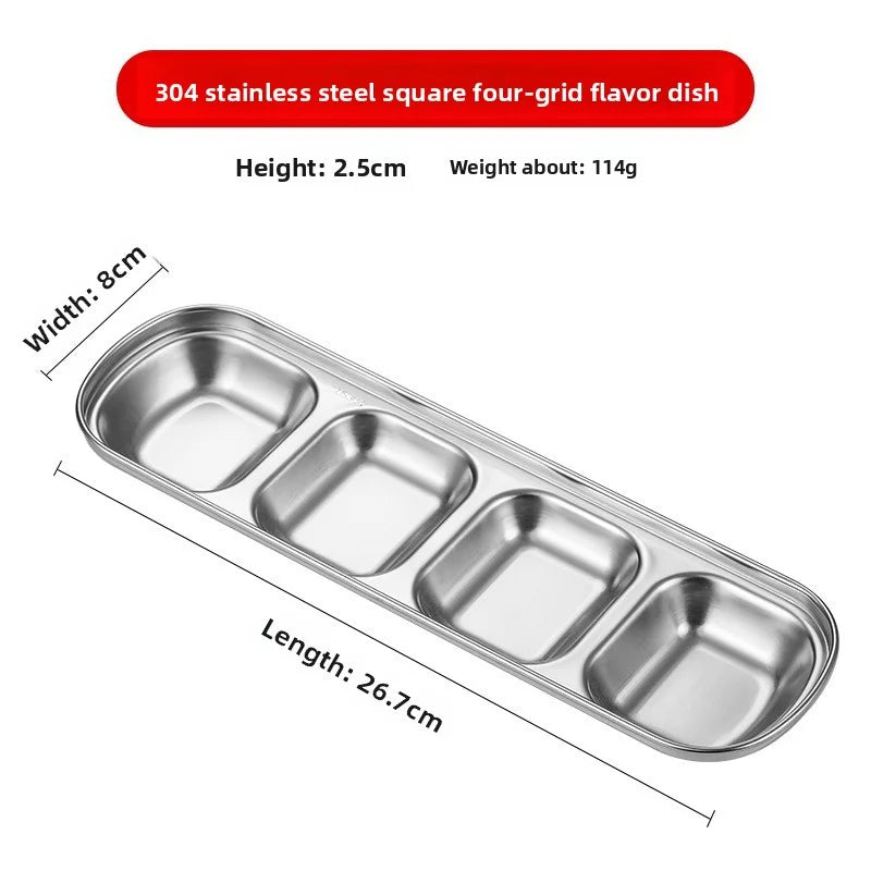 Small Sauce Bowl Kitchen Seasoning Dipping Dish Korean Style Stainless Steel 304 Multifunctional Tableware For Barbecue Dinner