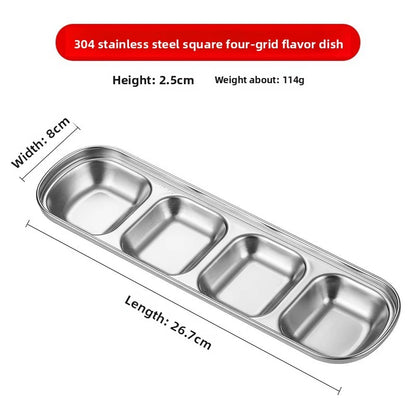 Small Sauce Bowl Kitchen Seasoning Dipping Dish Korean Style Stainless Steel 304 Multifunctional Tableware For Barbecue Dinner