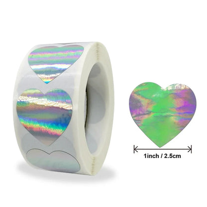 500pcs Rainbow Laser Thank You Stickers 1inch Small Business Stickers Adhesive Labels for Boutiques Wrapping Supplies