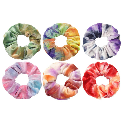 10/6 Accessories Scrunchies Hair Scrunchy Women Velvet Solid Leopard Tie Dye Ponytail Holder Headwear Elastic Ties Bands Set