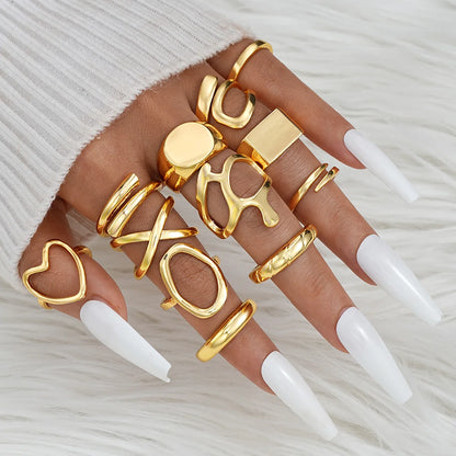 14 Piece Simple Luxury Ring Set
