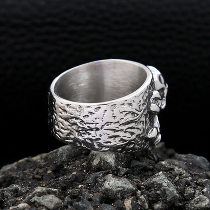 Punk Vintage Stainless Steel Crossbones Pirate Skull Ring For Men Boys Biker Hip Hop High Quality Fashion Jewelry Gift Wholesale