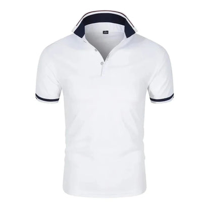 Men’s Summer Polo Shirt – Short Sleeve Contrast‑Color Casual Streetwear Collar Top
