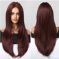 Long Straight Blonde Synthetic Wigs highlight Golden Hair Natural Female wig Middle Part Wigs For Cosplay Party Heat Resistant