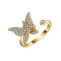 Fidget Spinner Ring Anxiety for Women Multiple Crystal Flower Eye Butterfly Animal Ring Rotate Anti Stress Wedding Jewerly
