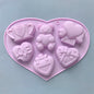 1pc Valentine's Day Theme Chocolate Silicone DIY Soft Candy Mold Bear Shape Baking Resin Soap Wax Melting Ice Jelly Mold