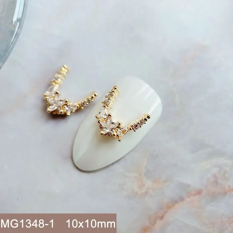 10pcs/lot Luxury No Fading Bow Butterfly Arc Nail Art Parts Zircon Crystal Manicure Nails Accesorios Supplies Decorations Charms