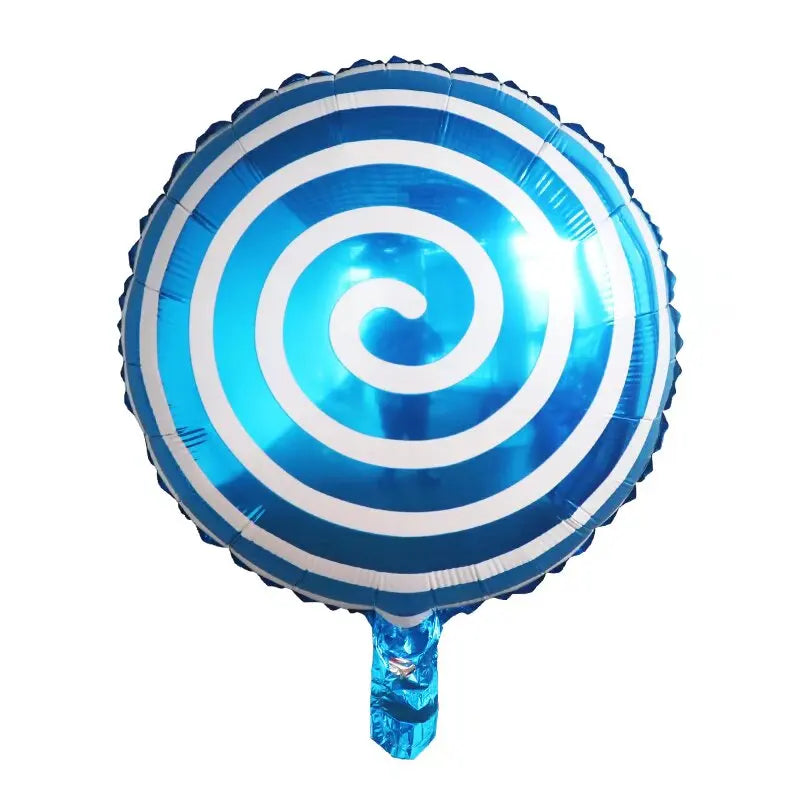 10pcs 18" Lollipop Swirl Foil Balloons – Candy Themed Round  Balloons for Birthday Party, Baby Shower, Carnival, Holiday Decor
