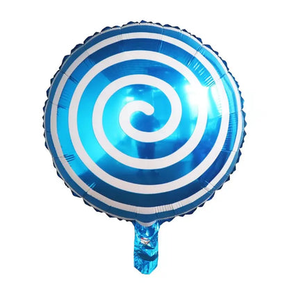 10pcs 18" Lollipop Swirl Foil Balloons – Candy Themed Round  Balloons for Birthday Party, Baby Shower, Carnival, Holiday Decor