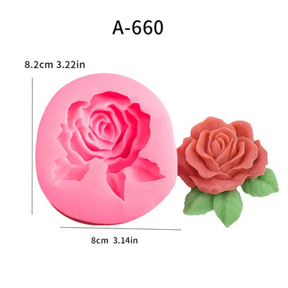1 piece, baking tool, sugar flipping rose cake decoration baking mold, silicone mold