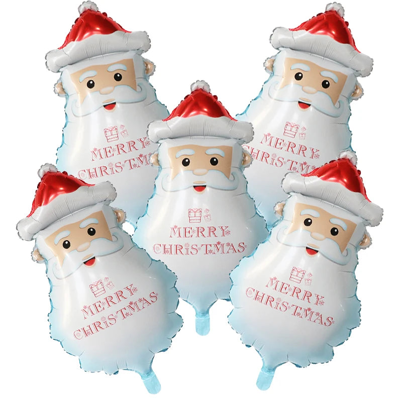 5pcs Christmas Foil Helium Balloon Santa Snowman Penguin Candy Merry Christmas Theme Party Decoration Air Globos Kids Gifts