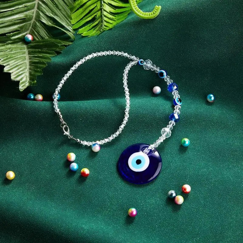 Evil Eye For Car Decorative Evil Blue Eye Car Charm Accessory Shining Rear View Mirror Charm Evil Eye Car Charm Window Pendent