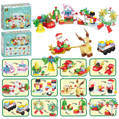 Christmas Micro Building Block Series Santa Claus Reindeer Puzzle Assembling Bricks Table Decoration