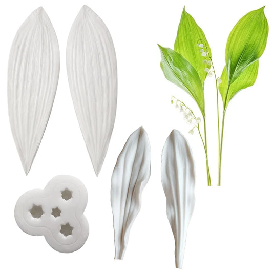 New Lilies of the valley Bakeware Tools Flower Silicone Moulds Fondant Gumpaste Sugar Clay Molds Cake Decoration Tools Wholesale