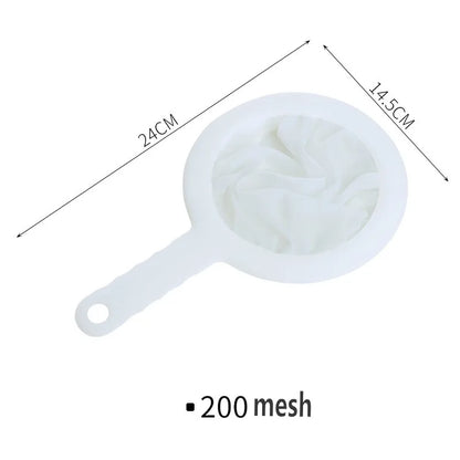 Ultra‑Fine Nylon Mesh Strainer – Washable 100/200/400 Mesh Filter for Soy Milk, Juice, Coffee & Tea