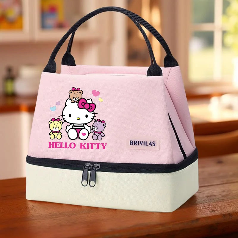 Hello kitty Insulated Lunch Bag Leak-Proof Thermal Food Carrier with Sturdy Handles for students,outdoor picnics,Meal Prep Bag