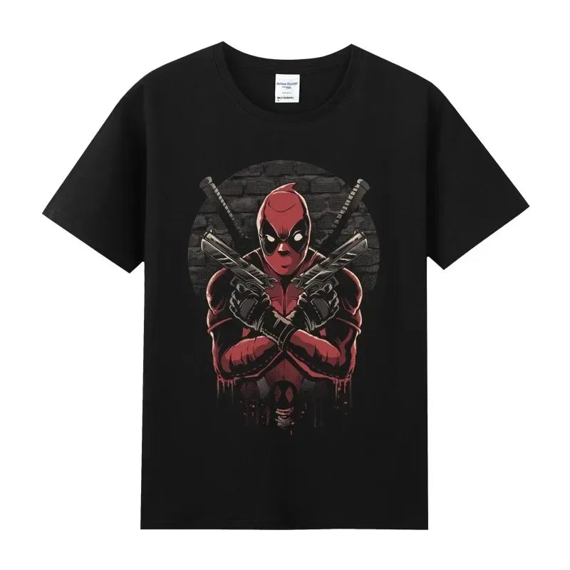 Marvel Hero Deadpool cotton round neck short-sleeved men's T-shirt