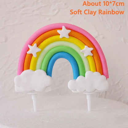 Smiling Face Cloud Rainbow Cake Topper Birthday Cake Baby Shower Kids Christening Birthday Party Wedding Cake Topper Decoratings
